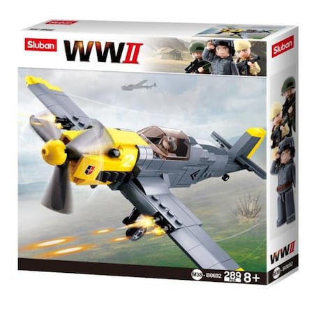 Sluban 692  WWII Messerschmitt BF-109 Bomber Plane Building Brick Kit (289 Pcs)